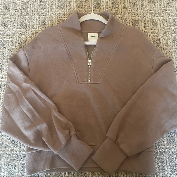 Varley Davidson Half Zip Relaxed Fit Sweatshirt - Taupe... - Picture 7 of 12